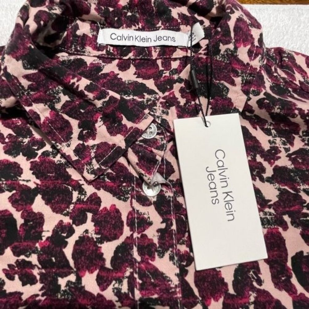 Calvin Klein Jeans Women's Animal Print Shirt Small, Long Sleeve | New - Picture 5 of 15